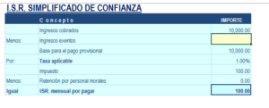 Calculo isr excel RESICO 2022