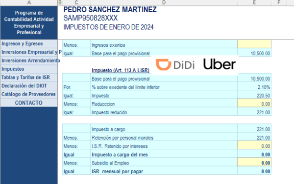 Calculadora en Excel de Plataformas Digitales 2024 PF - Imagen 3