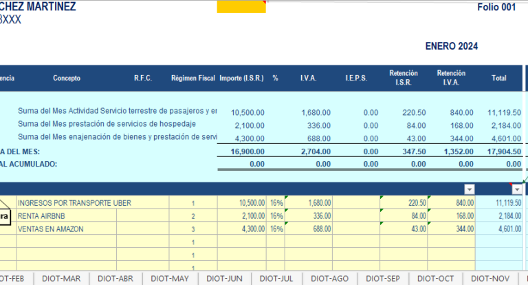 Calculadora en Excel de Plataformas Digitales 2024 PF - El Conta Trejo