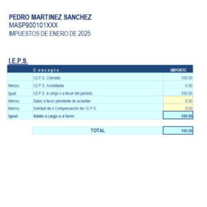 CALCULO IEPS RESICO 2025 EXCEL