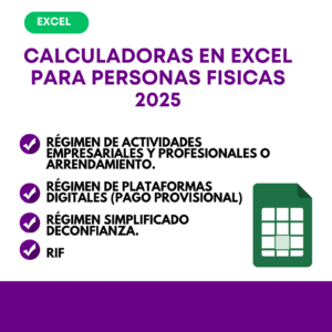 Calculadoras fiscales en Excel Personas Fisicas 2025