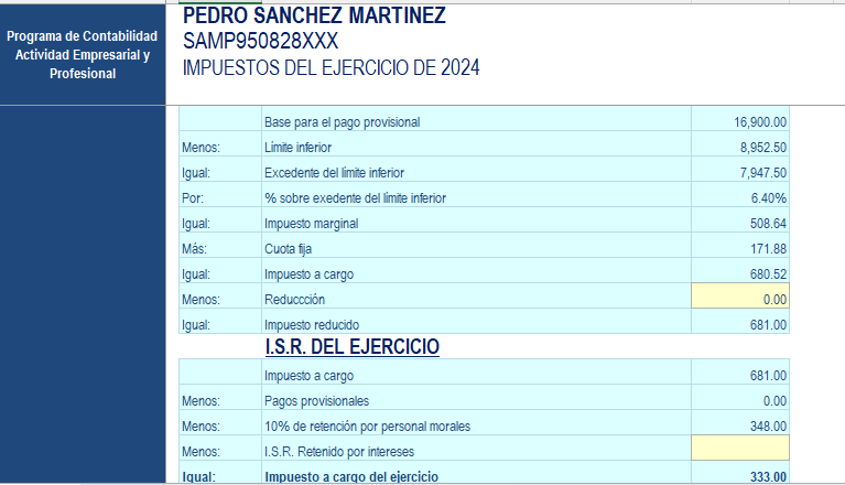 Calculadoras fiscales en Excel Personas Fisicas 2025 - El Conta Trejo