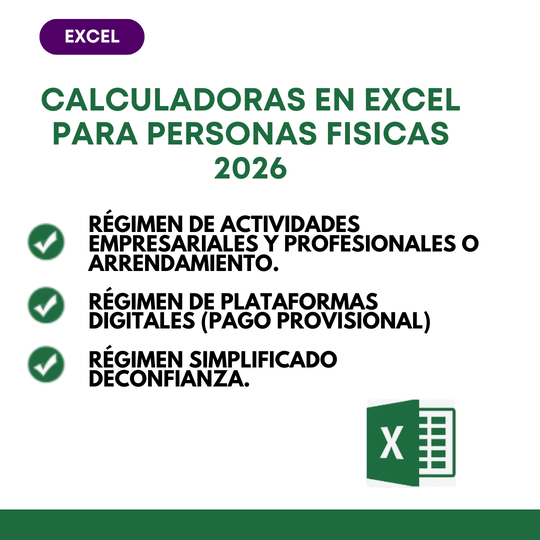 Calculadoras excel personas fisicas 2026