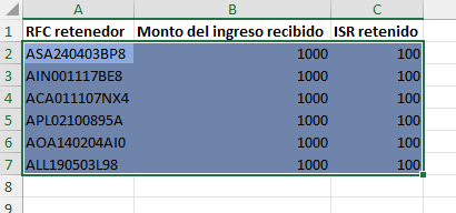 Carga masiva de retenciones Declaración anual 2026