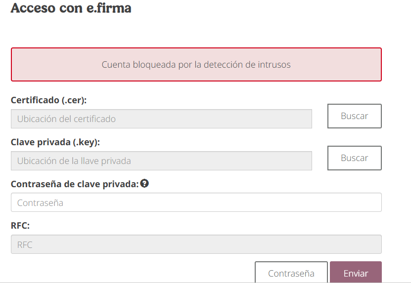 Error "Cuenta bloqueada por detección de intrusos
